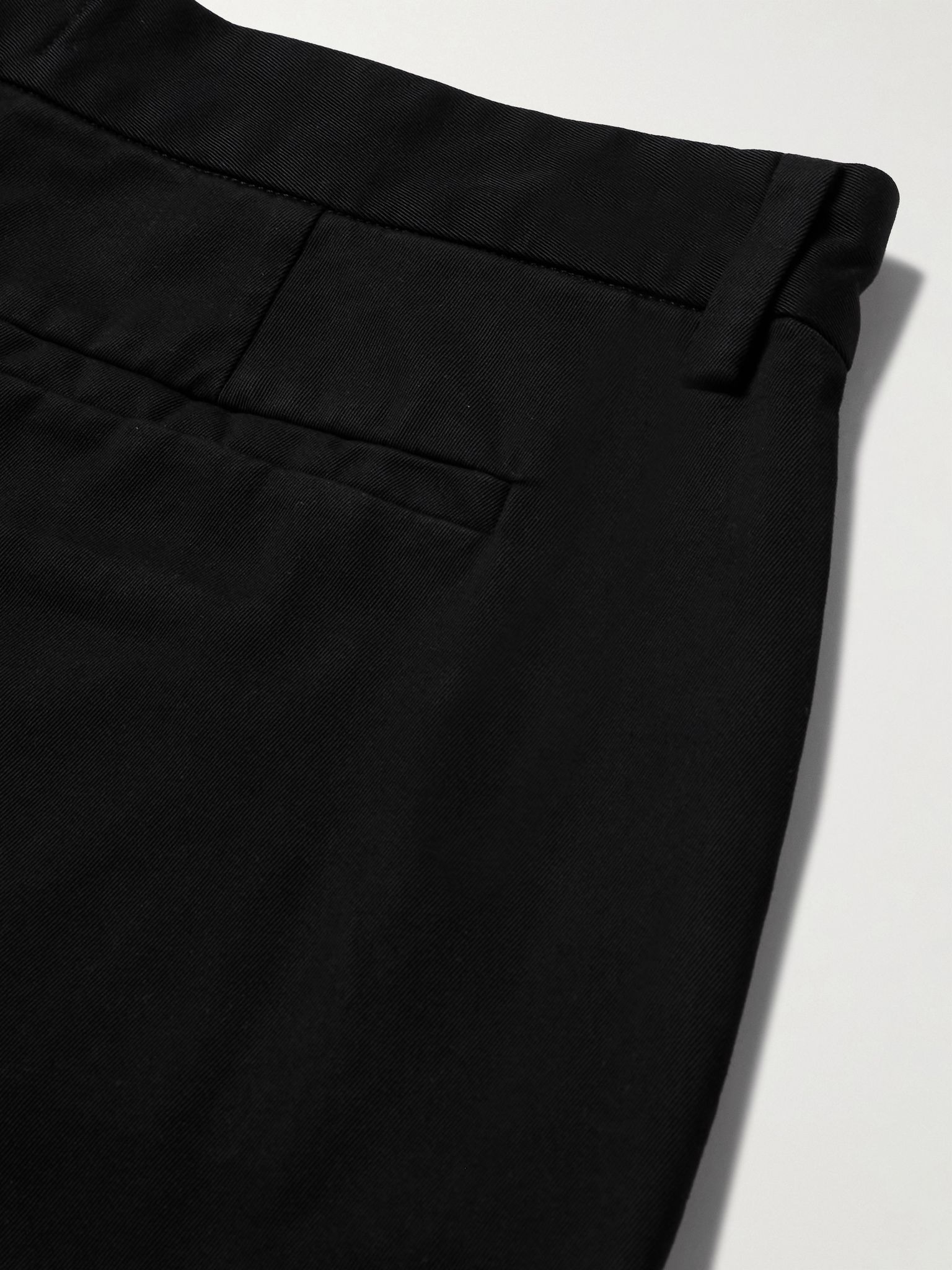 Cosmo Straight-Leg Garment-Dyed Cotton-Twill Shorts Black - 5