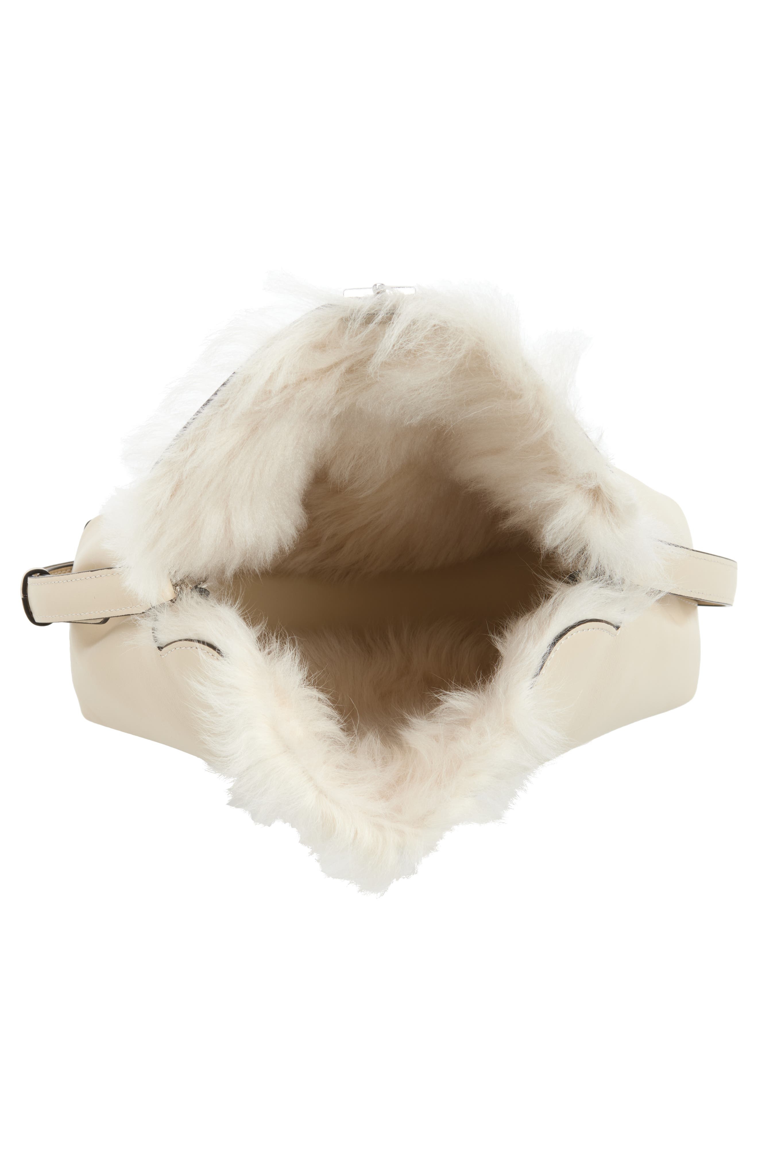 TOTEME T-Lock Genuine Shearling Clutch in Ecru at Nordstrom - 5