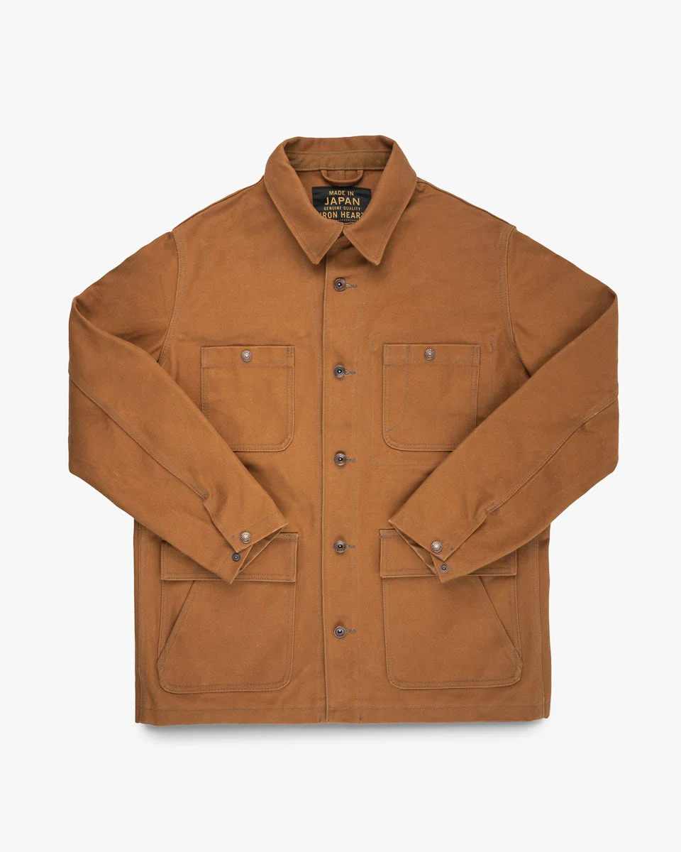 20OZ PARAFFIN COATED DUCK CHORE JACKET - BROWN - 1