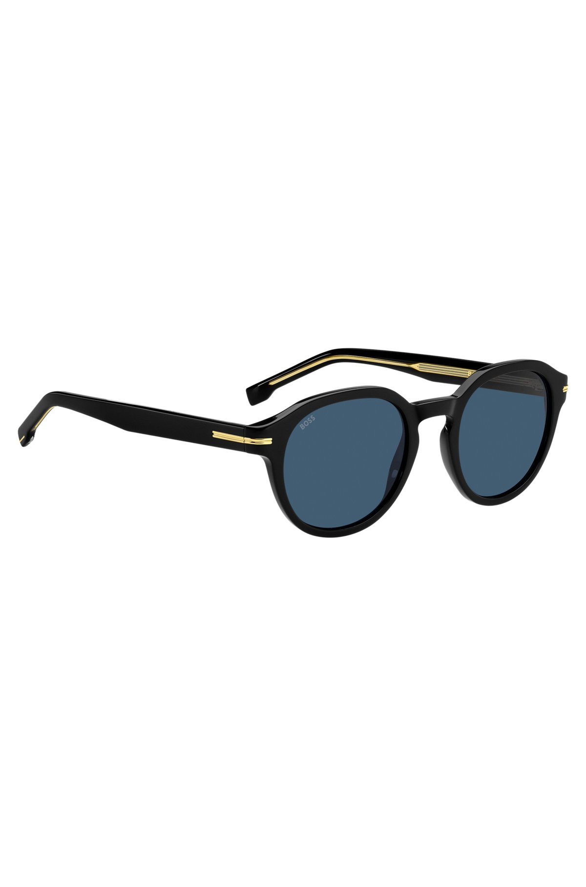 BLACK-ACETATE SUNGLASSES WITH GOLD-TONE HINGES - 4