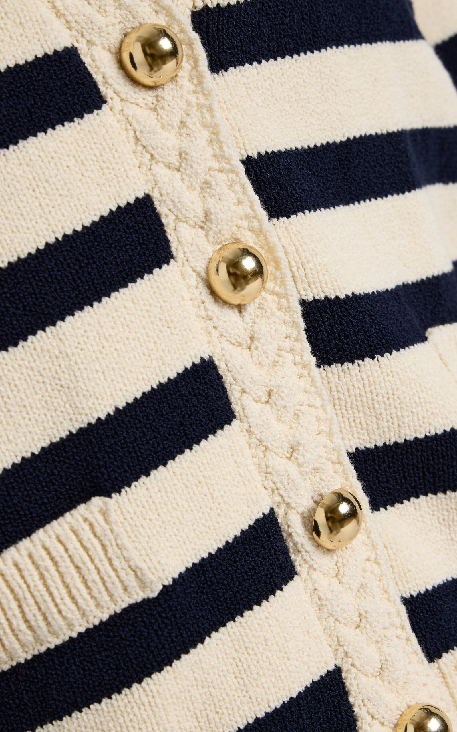 The Harbor Striped Cotton-Blend Cardigan navy - 5