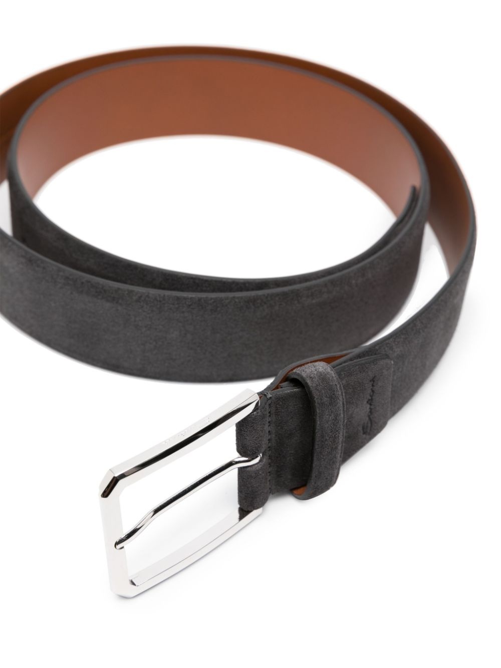 logo-debossed suede belt - 2