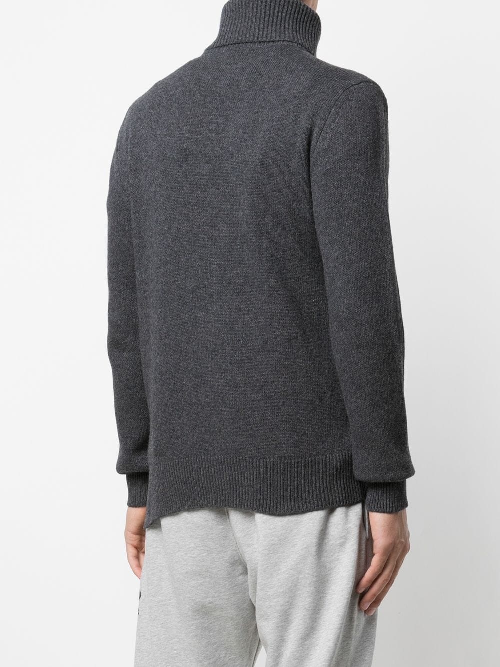 asymmetric turtleneck wool jumper - 4