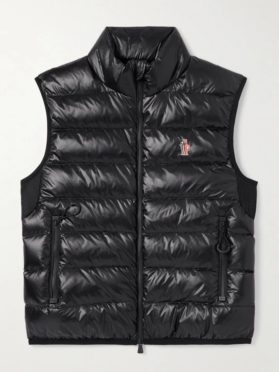 Logo-Appliquéd Mesh-Trimmed Quilted Ripstop and Stretch-Jersey Down Gilet - 1