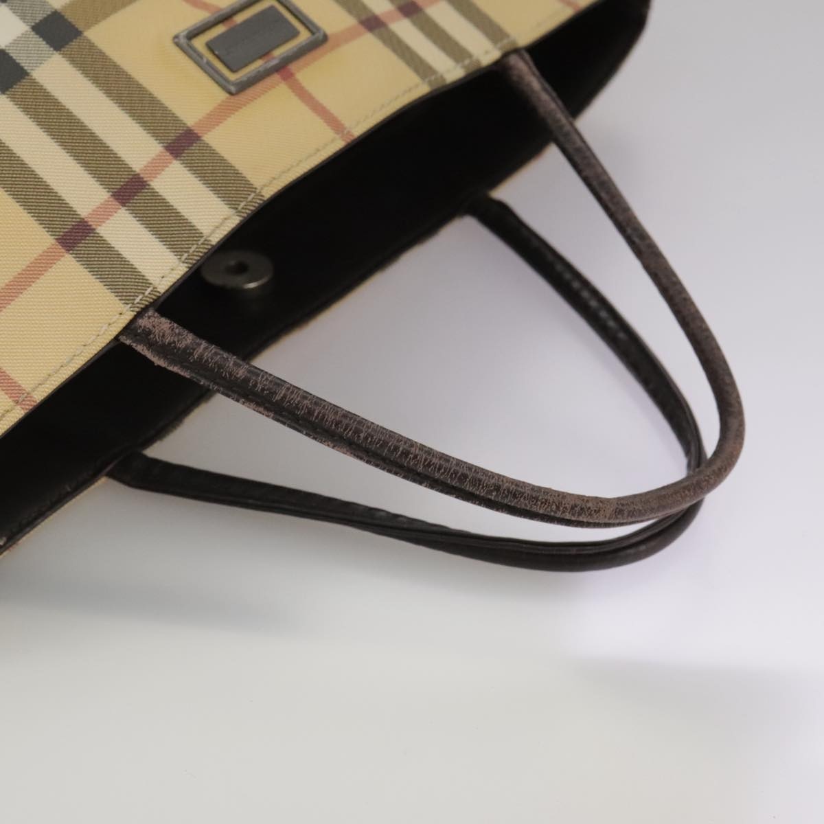 Burberry Nova Check Hand Bag Pvc Beige Brown - 8