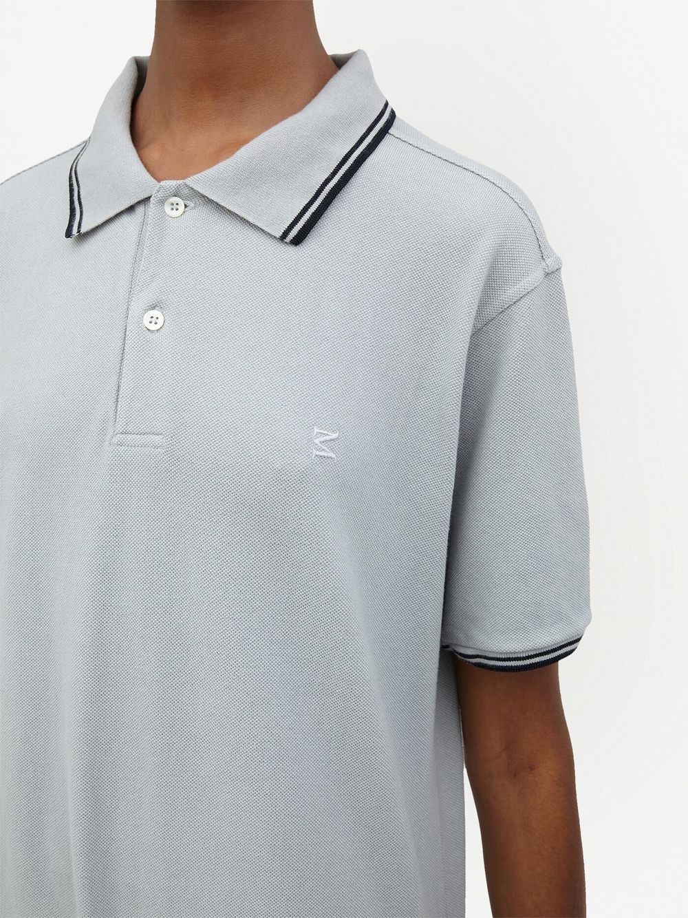 cotton stripe-trim polo shirt - 6