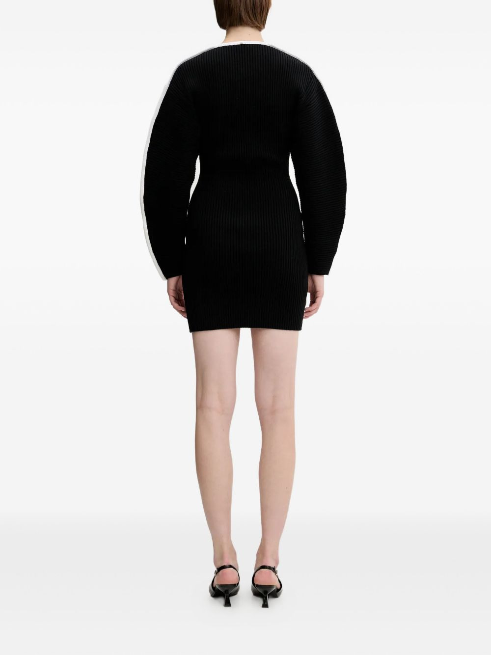 ribbed panelled dress - 4