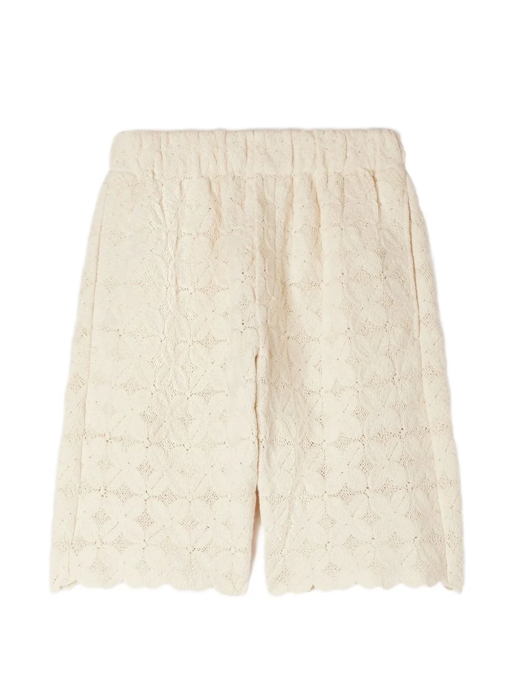 flower-patterned scalloped shorts - 1