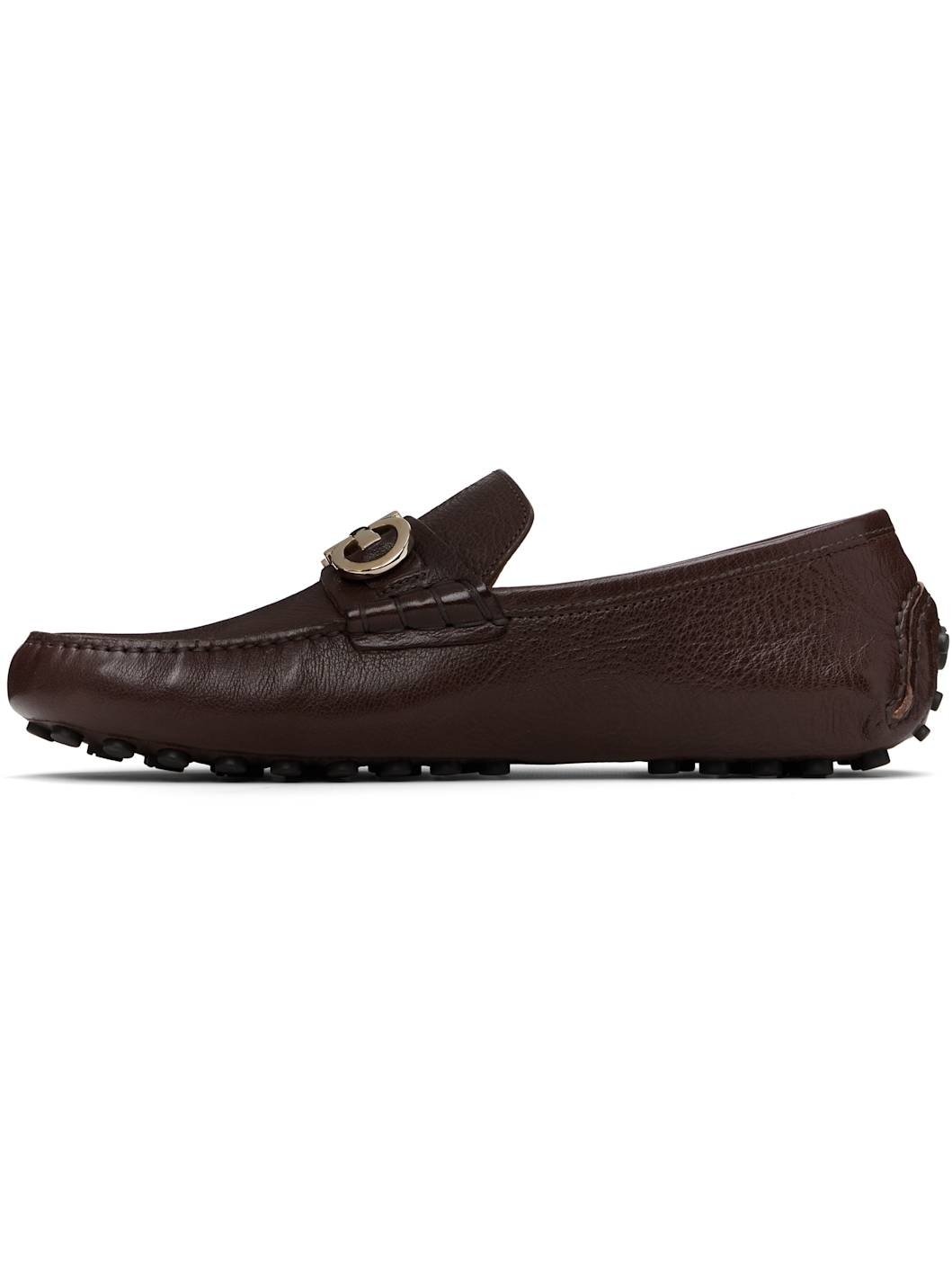 Brown Gancini Ornament Driver Loafers - 3