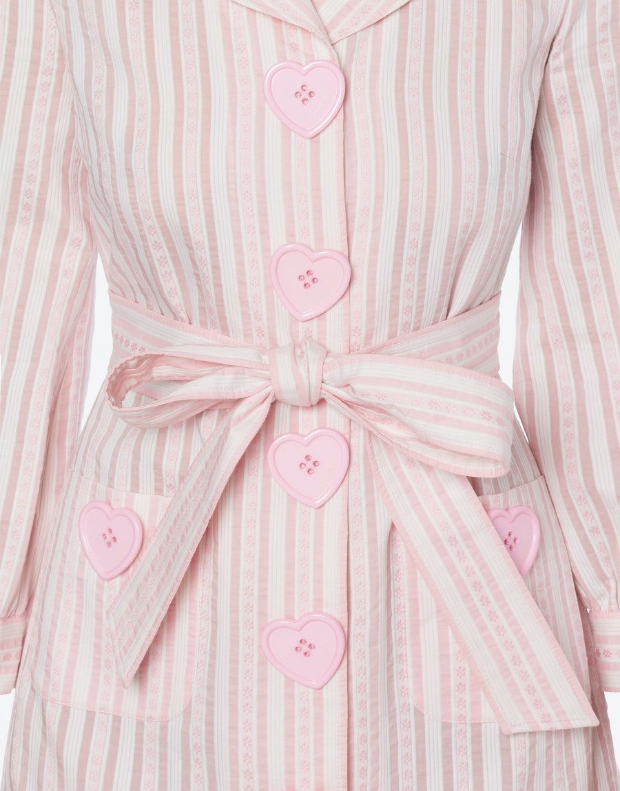 HEART BUTTONS JACQUARD STRIPED DRESS - 4