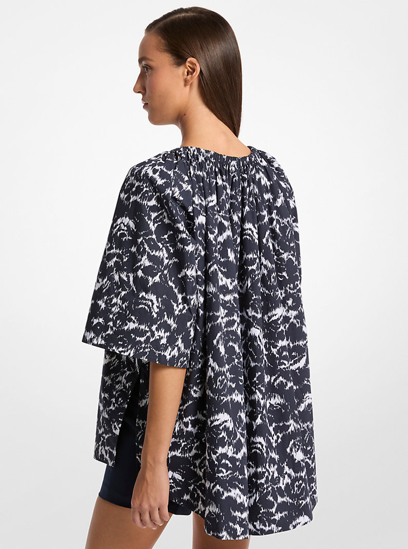 MICHAEL KORS COLLECTION Floral Chiné Cotton Poplin Blouse outlook
