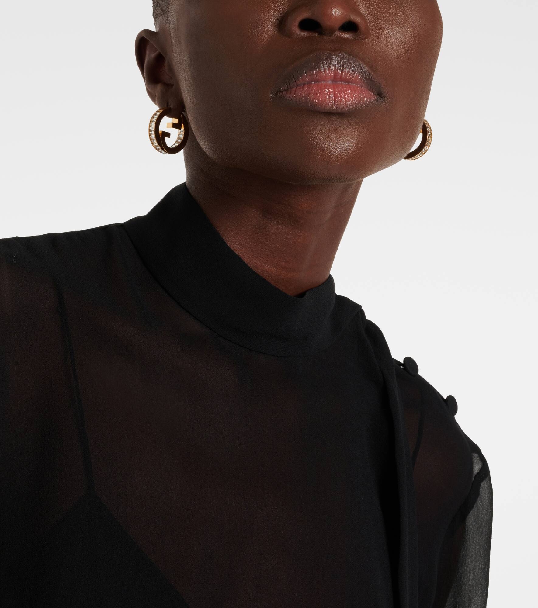 Gucci Blondie embellished hoop earrings - 3