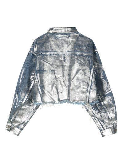 doublet foiled cropped denim jacket outlook