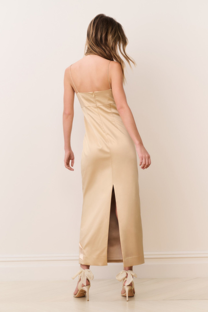 Calise Satin Bow Detail Midi Dress 4