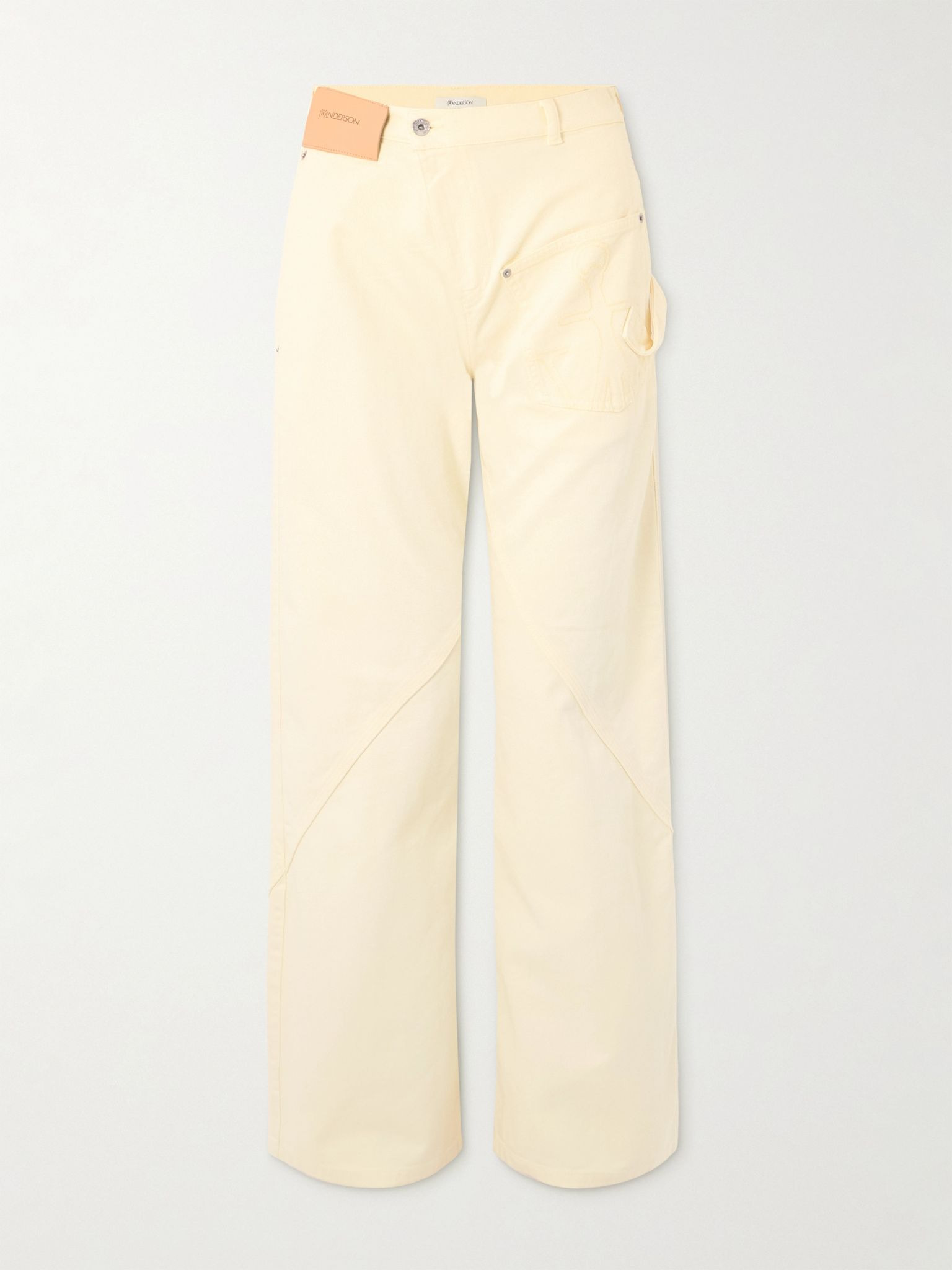 Twisted low-rise wide-leg jeans Pastel yellow - 1