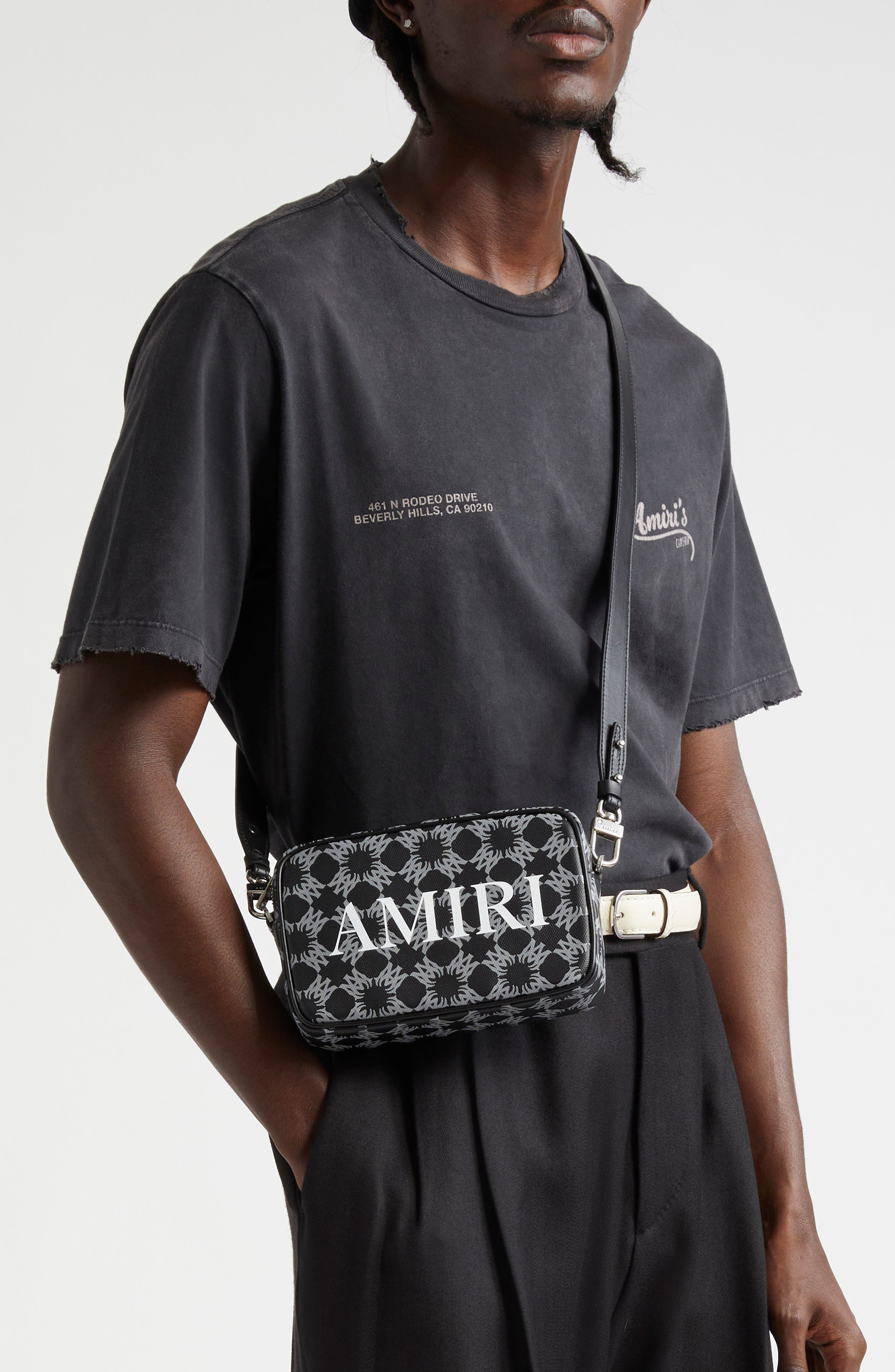 AMIRI Quad Monogram Coated Canvas Camera Bag in Black at Nordstrom - 2