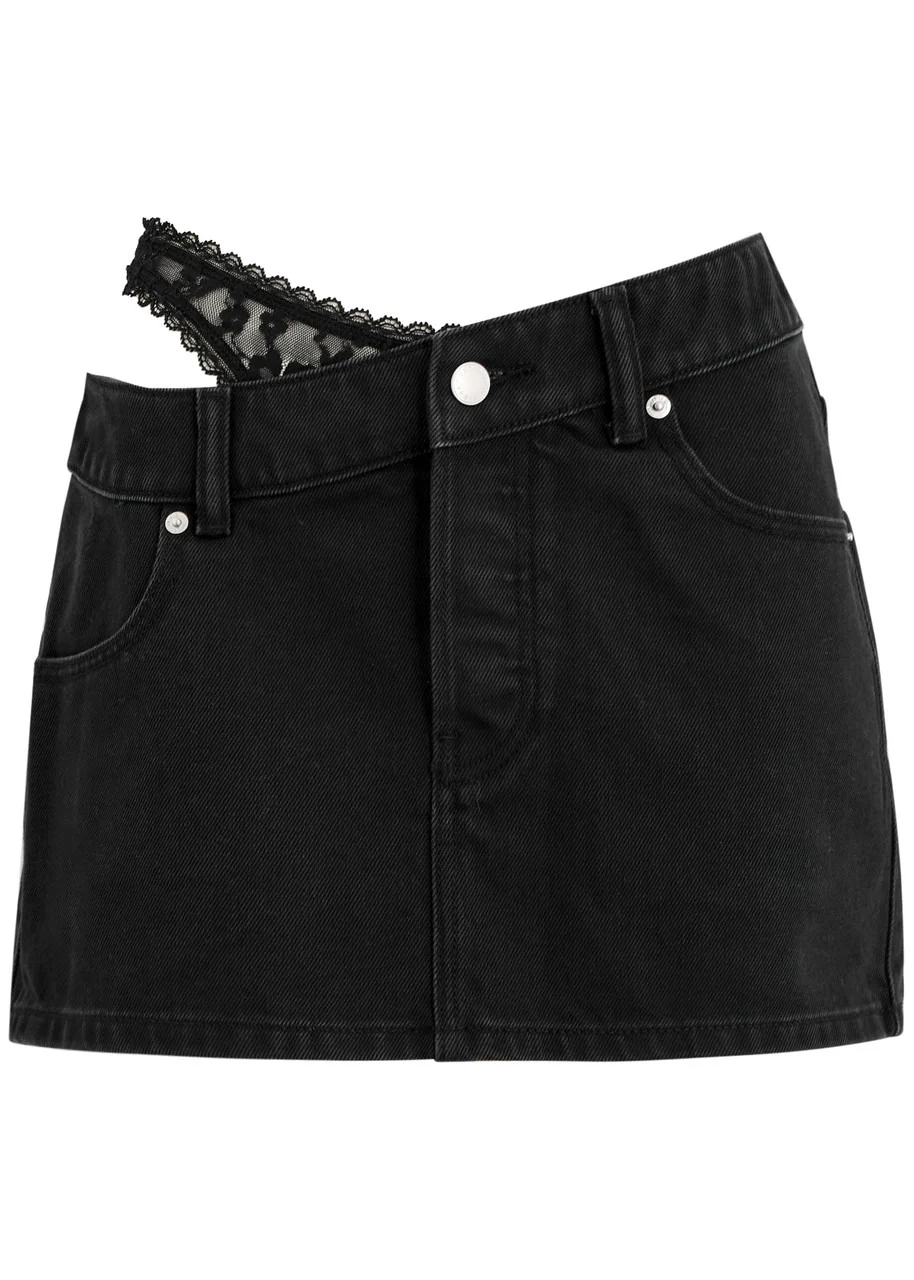 Alexanderwang.t Underwear-effect Denim Mini Skirt - 1