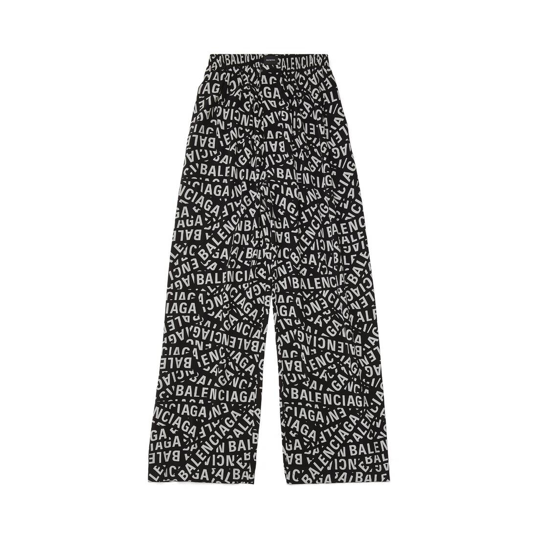 Men's Logo Strips Pyjama Pants in Black - 2