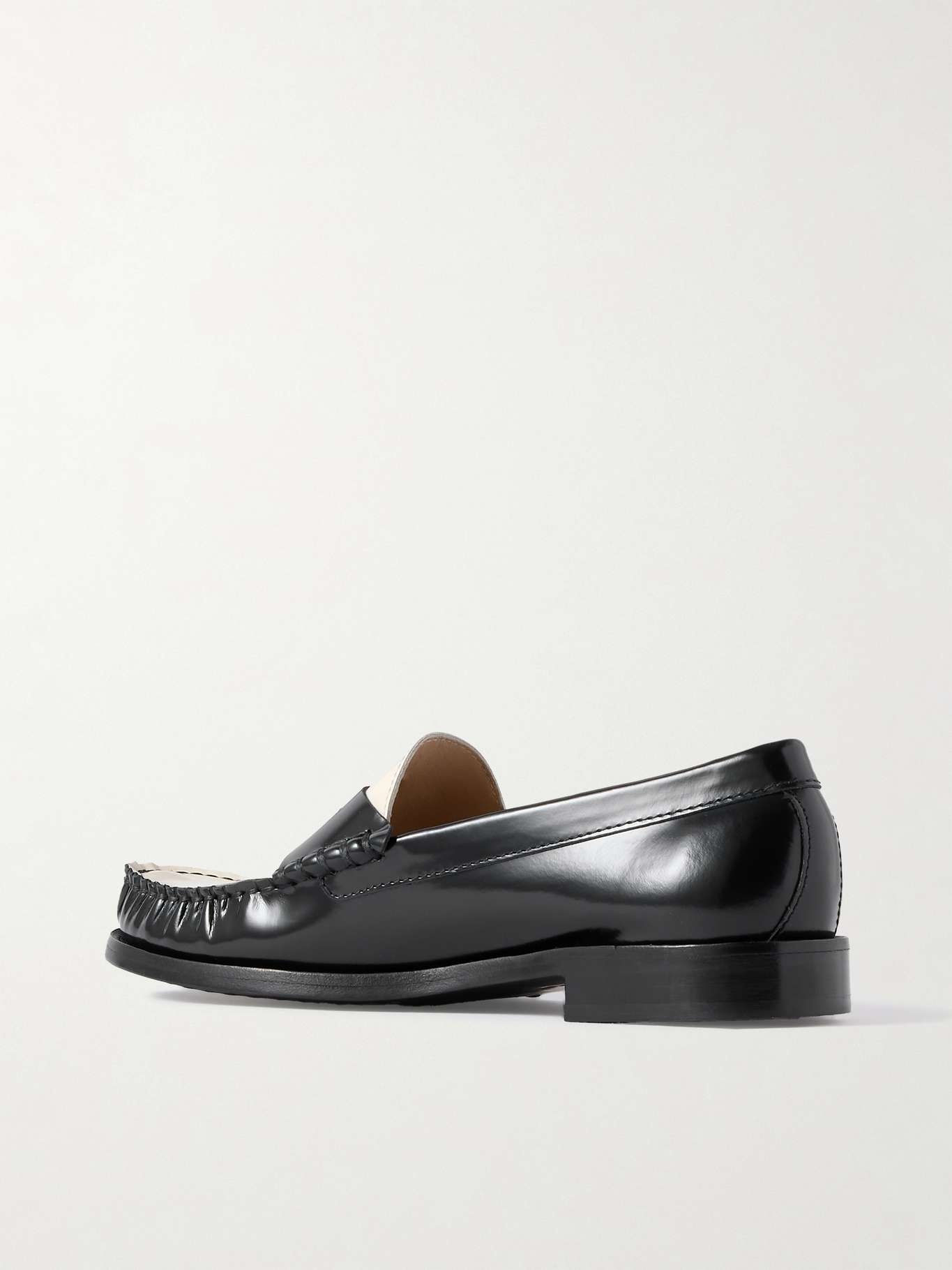 Lottie two-tone leather loafers Black - 3