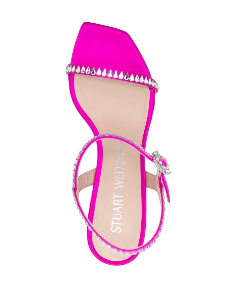 crystal-embellished leather sandals - 4