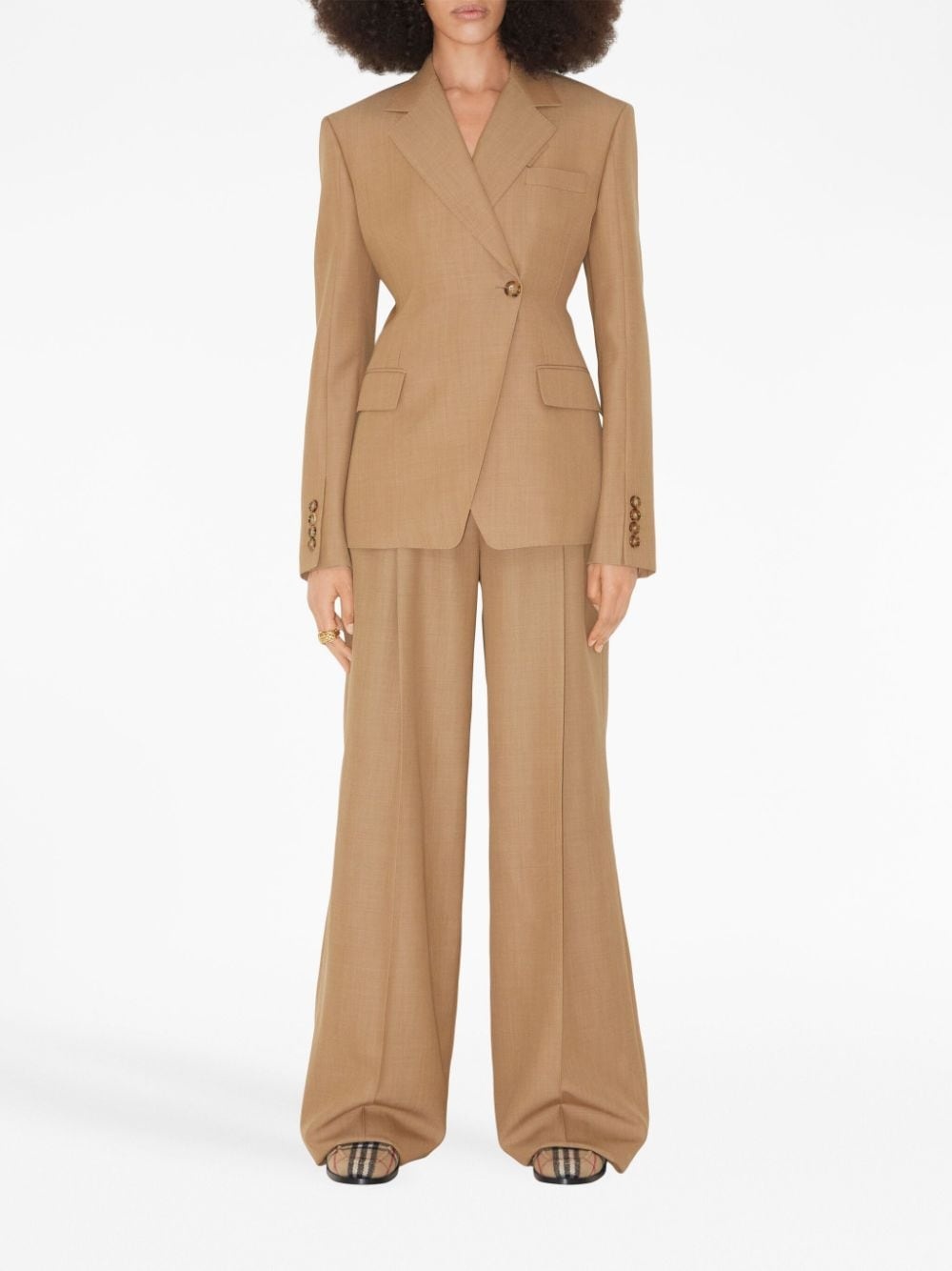 wide-leg pleated wool trousers - 2