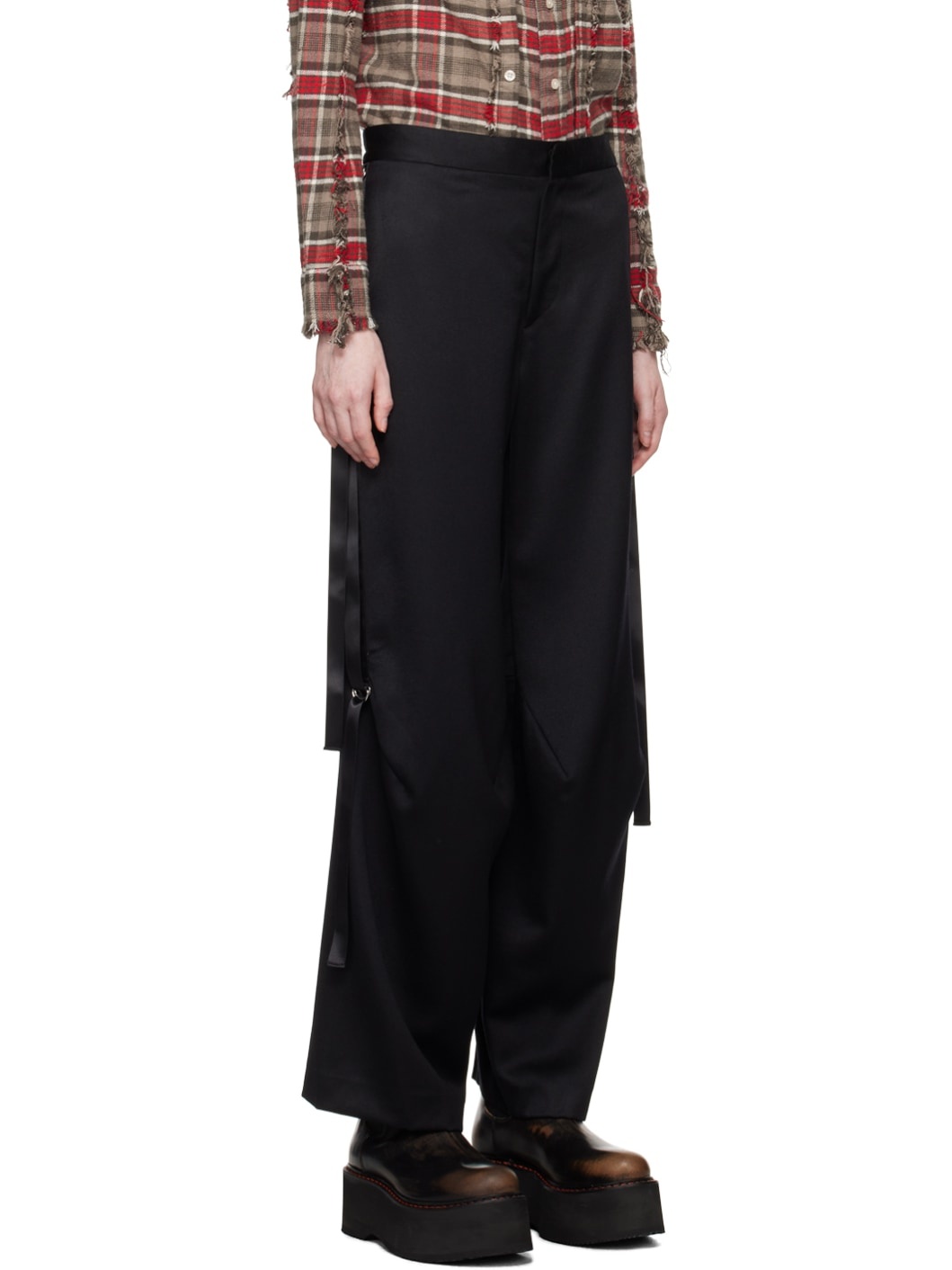 Black Pleated Cargo Pants - 2