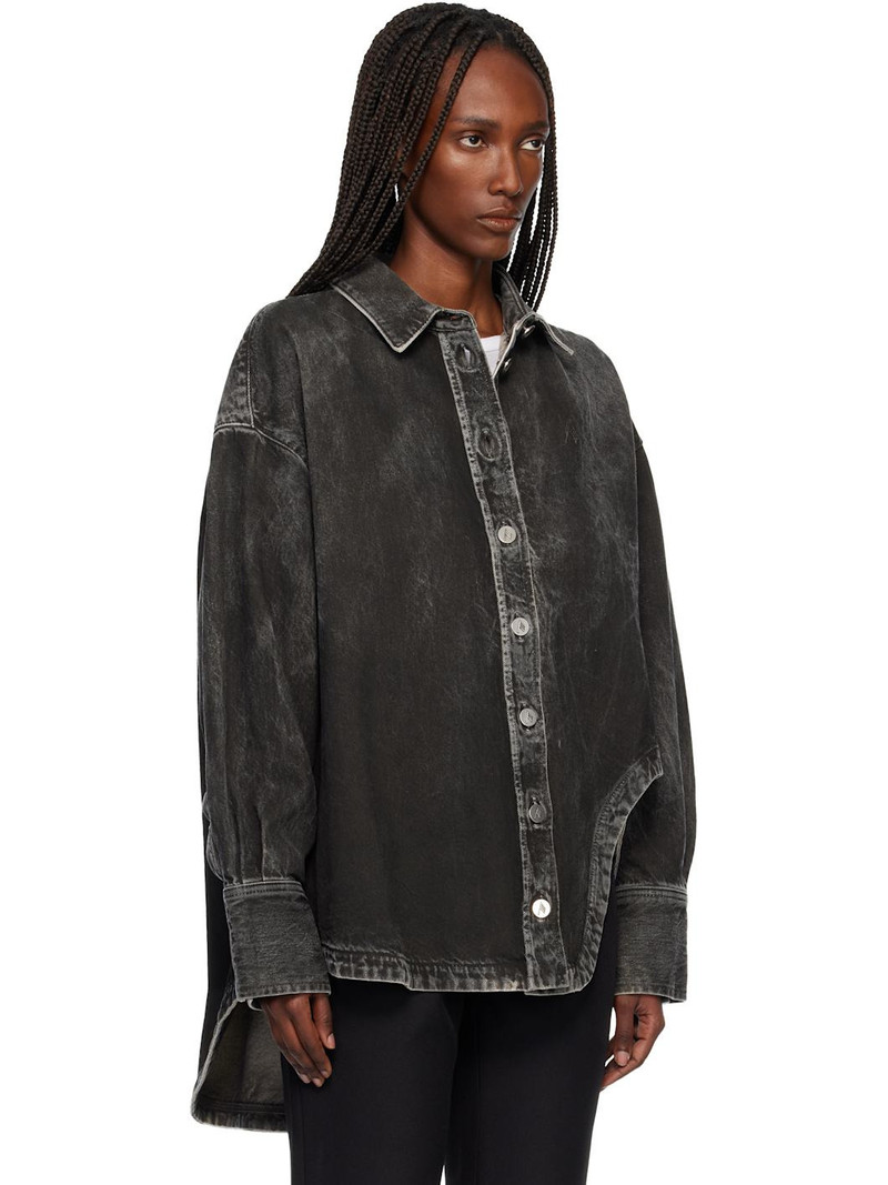 THE ATTICO Black Diana Denim Shirt outlook