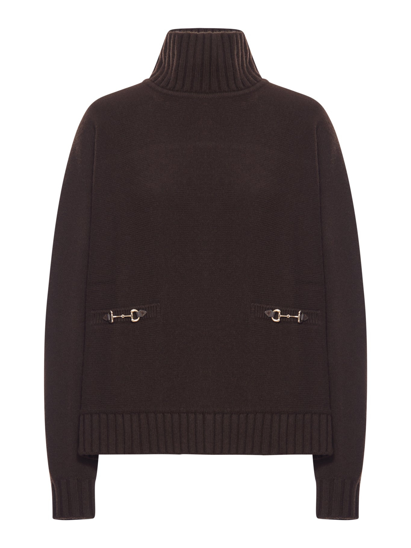 CASHMERE BLEND HIGH NECK SWEATER - 1