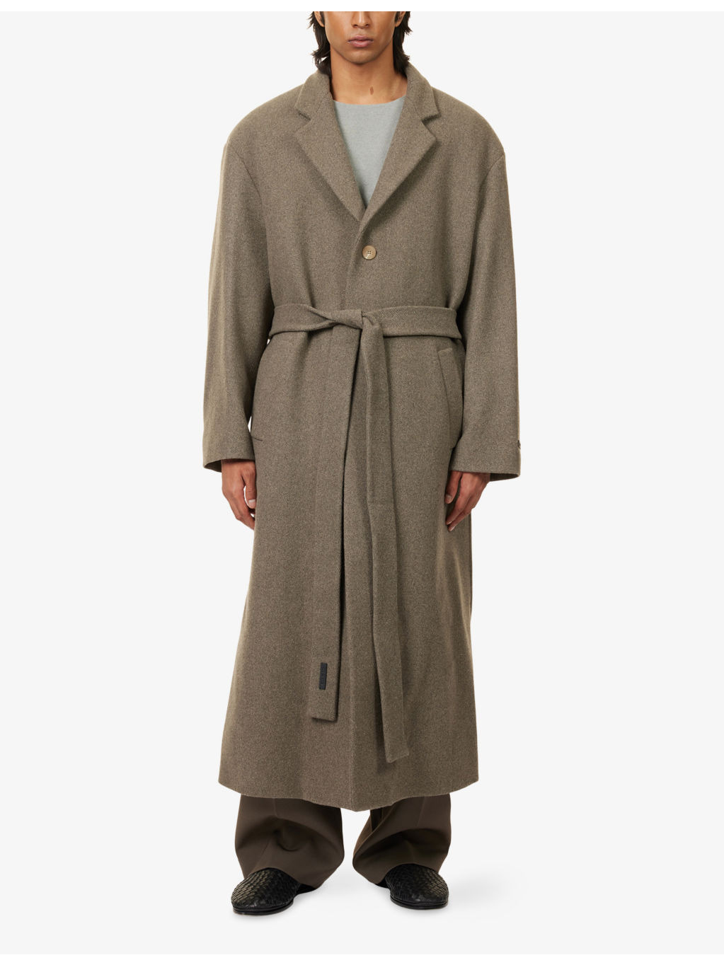 Single-Breasted Relaxed-Fit Wool Coat - 3