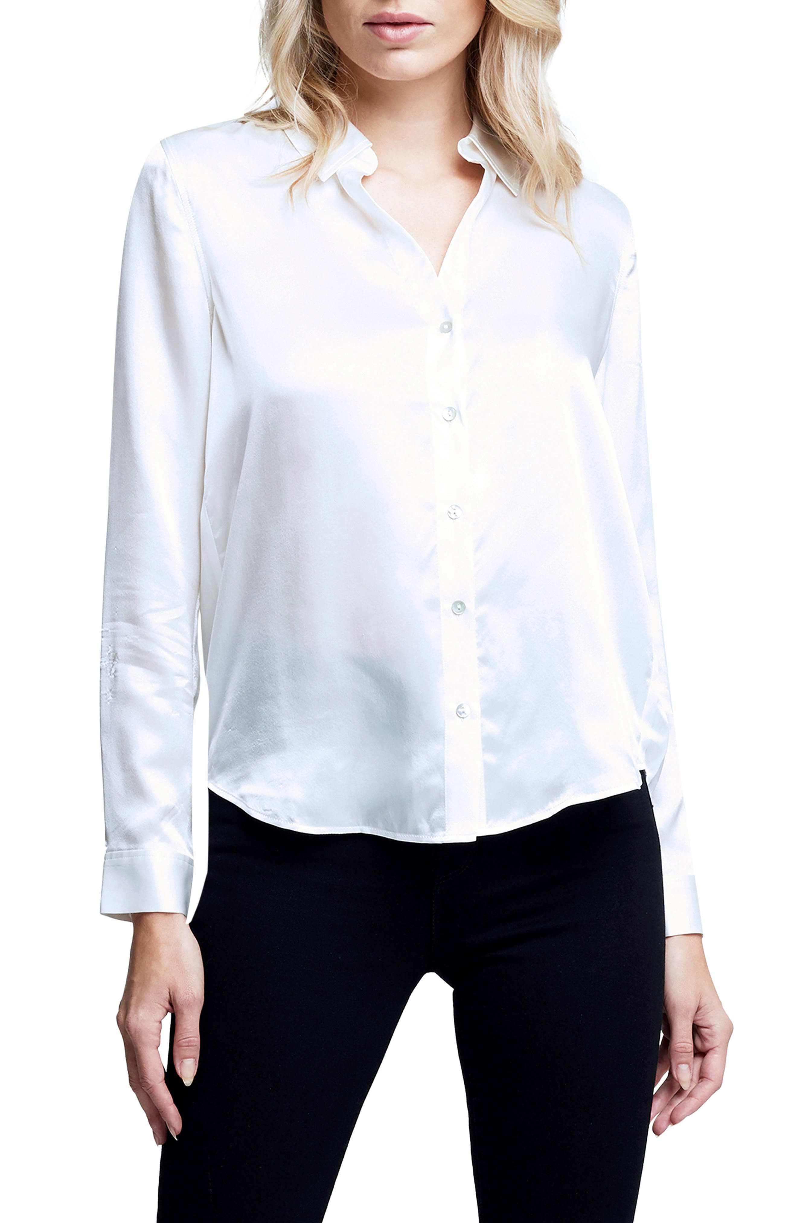 L'AGENCE Tyler Silk Blouse in Ivory at Nordstrom - 1