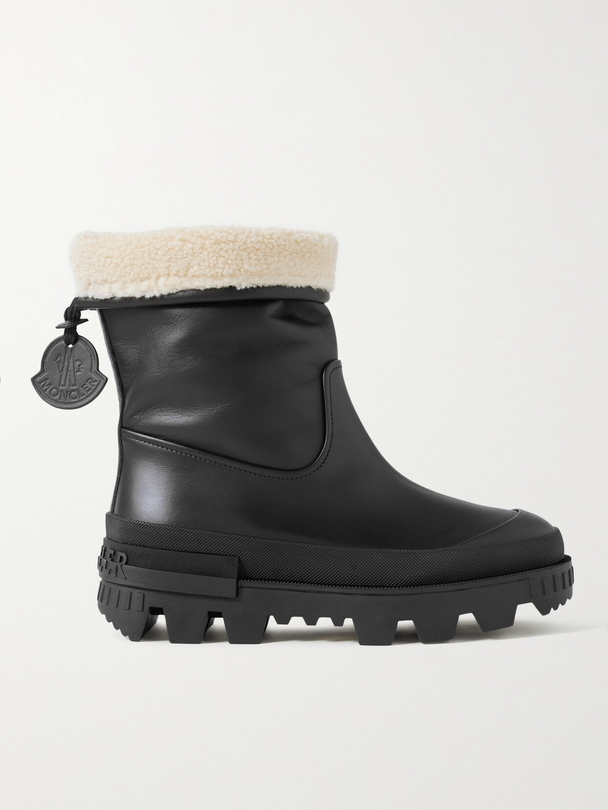 Moscova Faux Fur-trimmed Leather Ankle Boots - 1
