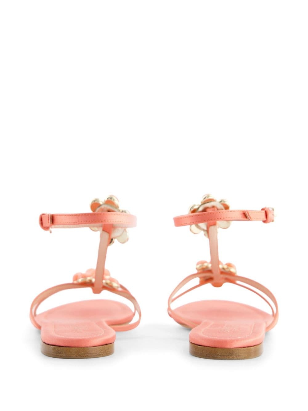 flower-detailing leather sandals - 4