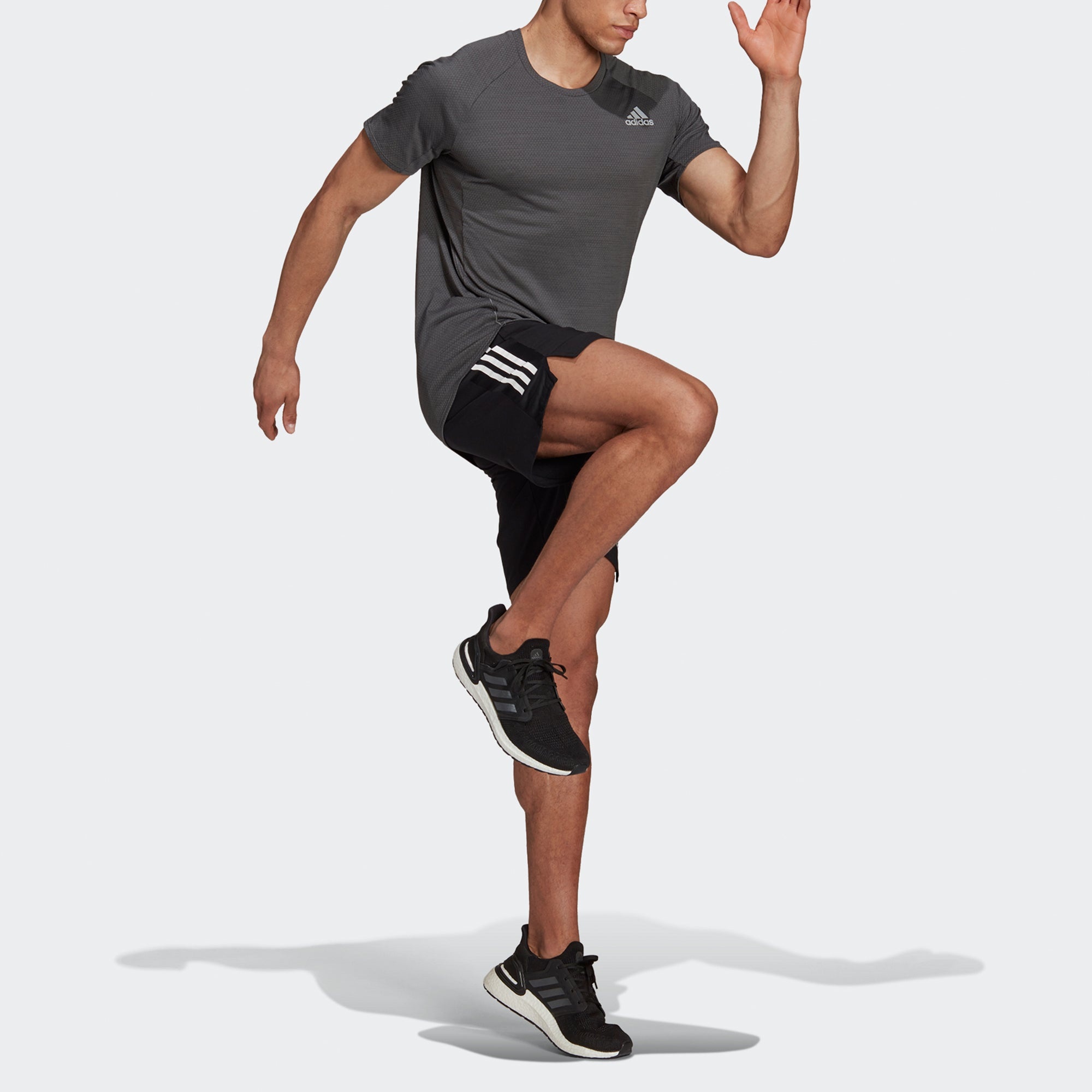 adidas Leisure Sports Running Short Sleeve Men's Dark Grey H25045 - 4