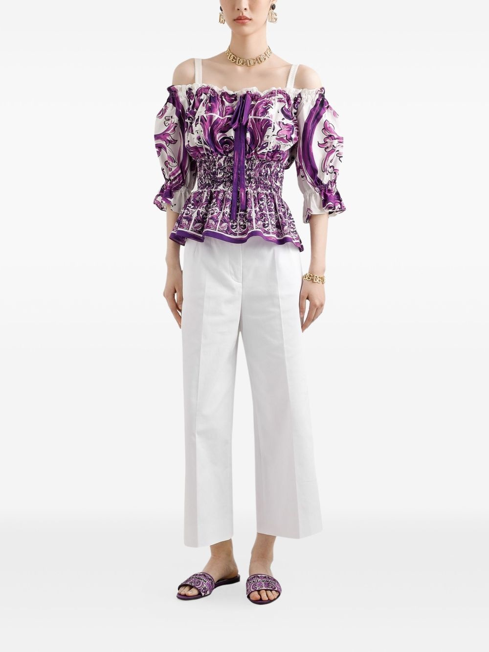 Majolica-print top - 2