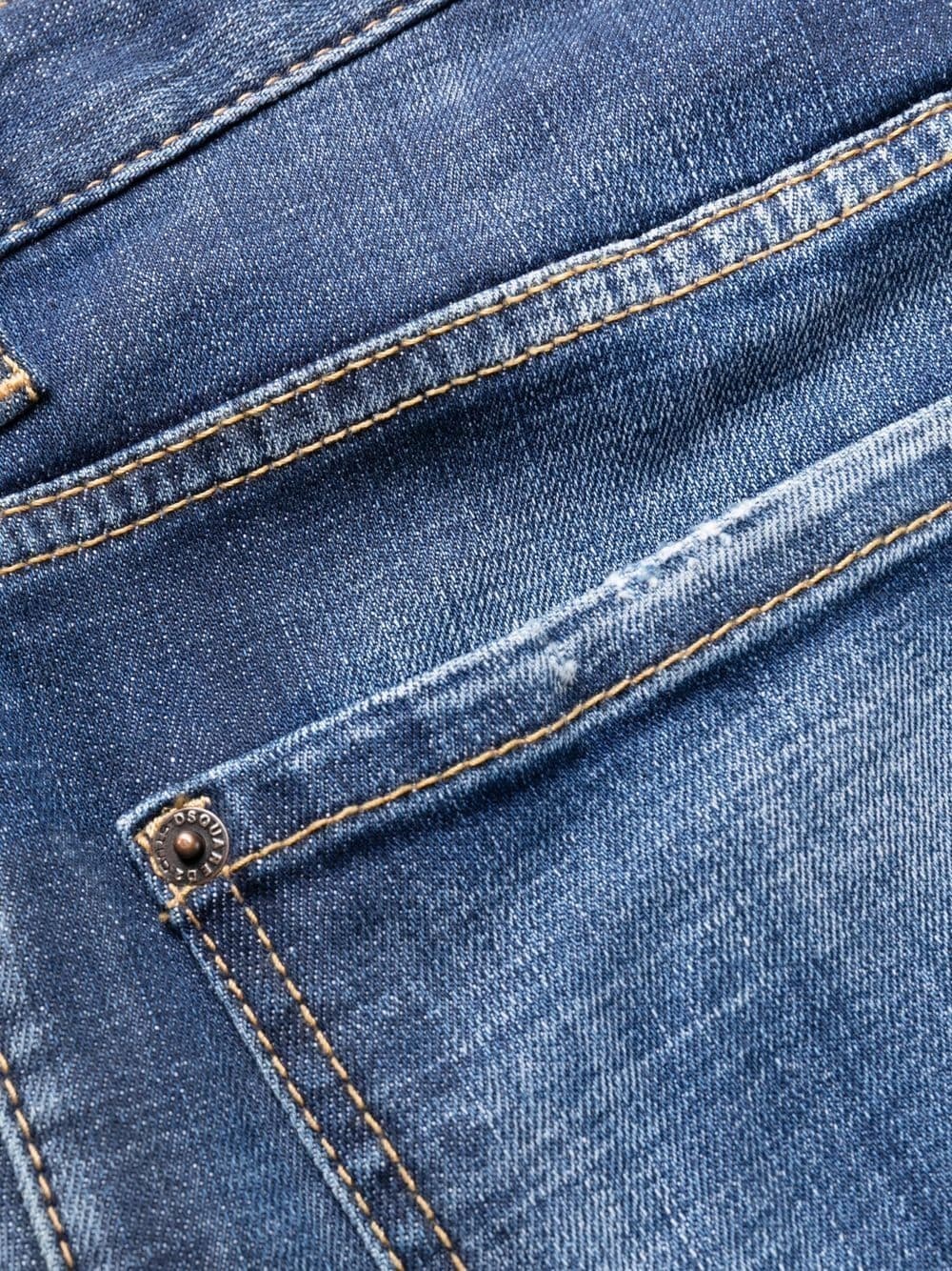 faded straight-leg jeans - 5