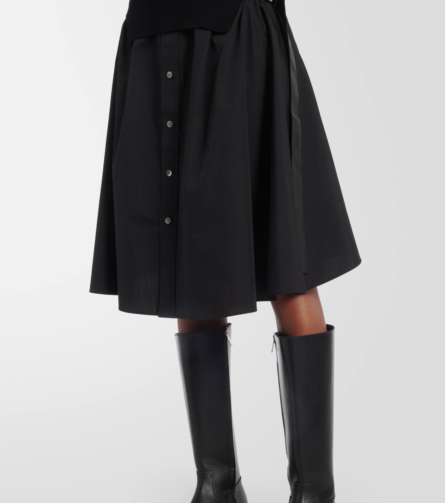 Striped jersey and poplin shirt dress - 6