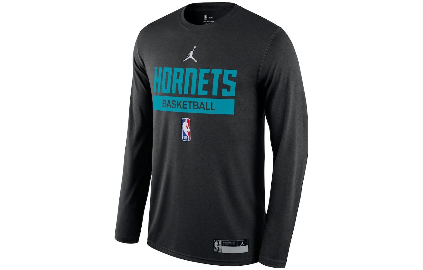 Air Jordan x NBA Charlotte Hornets 22-23 Practice Performance Long Sleeve T-Shirt 'Black' DR6508-010 - 2