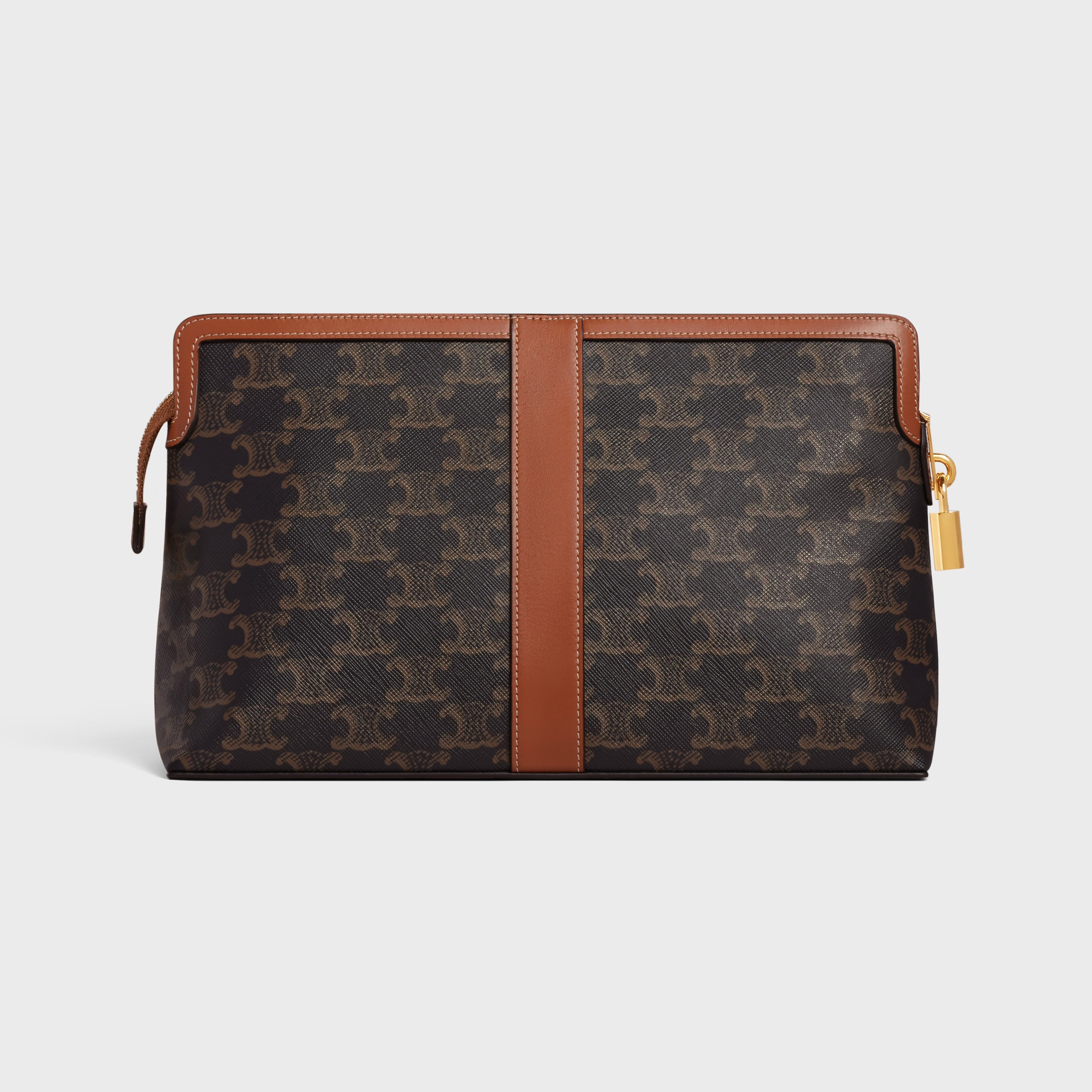 Lock Toiletry Pouch in Triomphe Canvas and Calfskin - 3