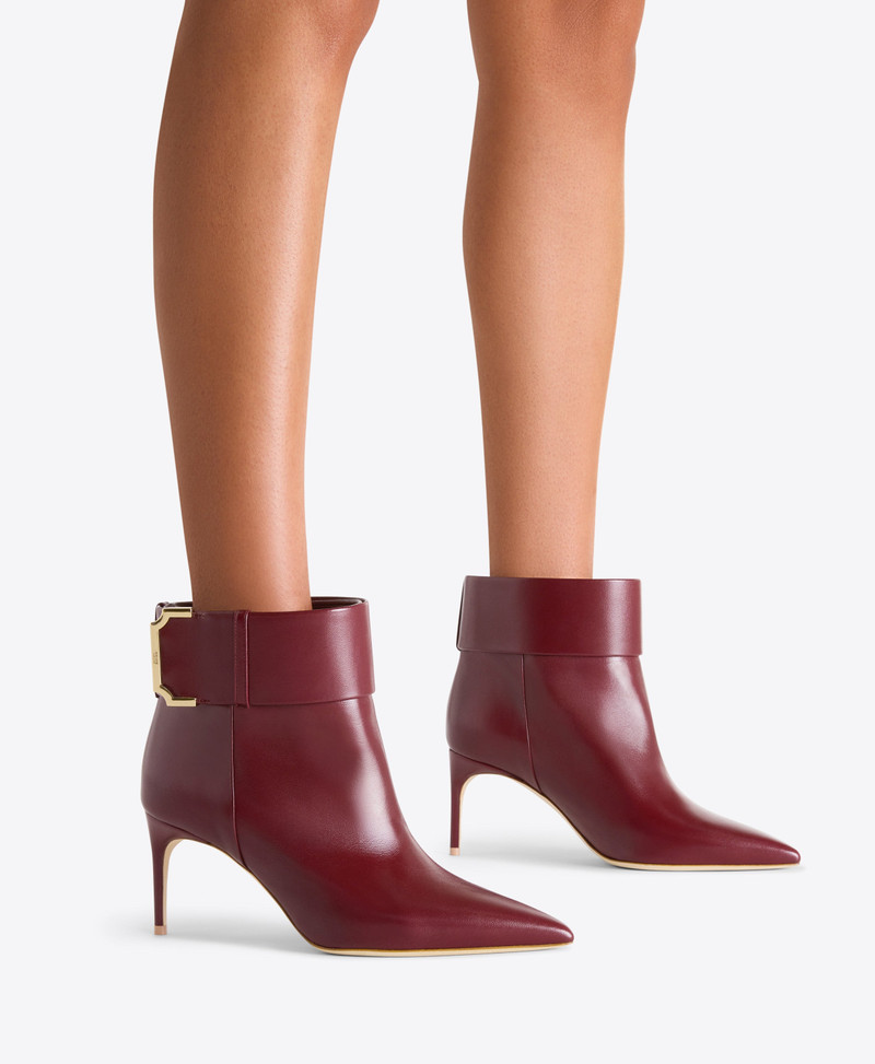 Rossella 70 Red Leather Ankle Boots 5