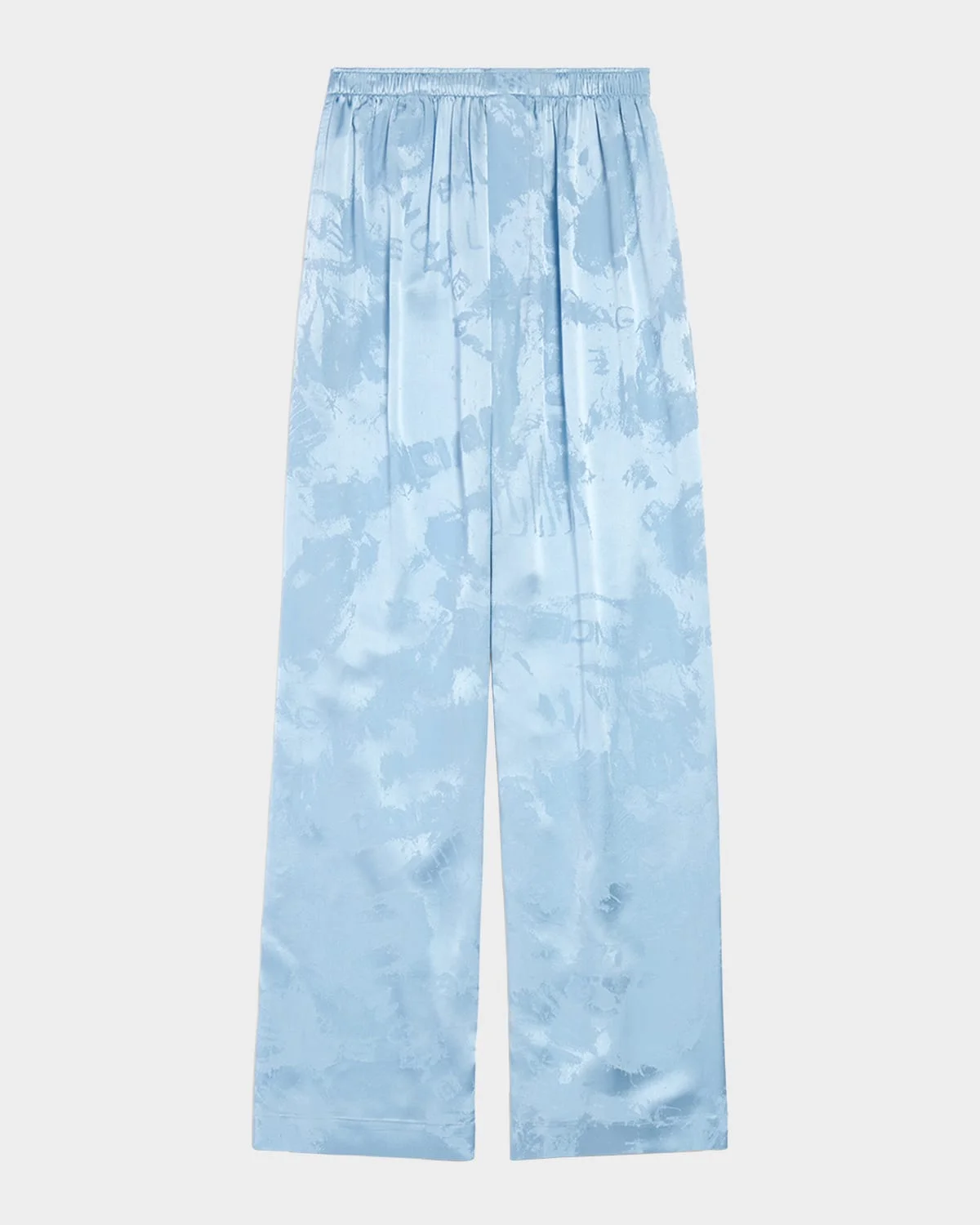 Logo Silk Jacquard Wide-Leg Pajama Pants - 1