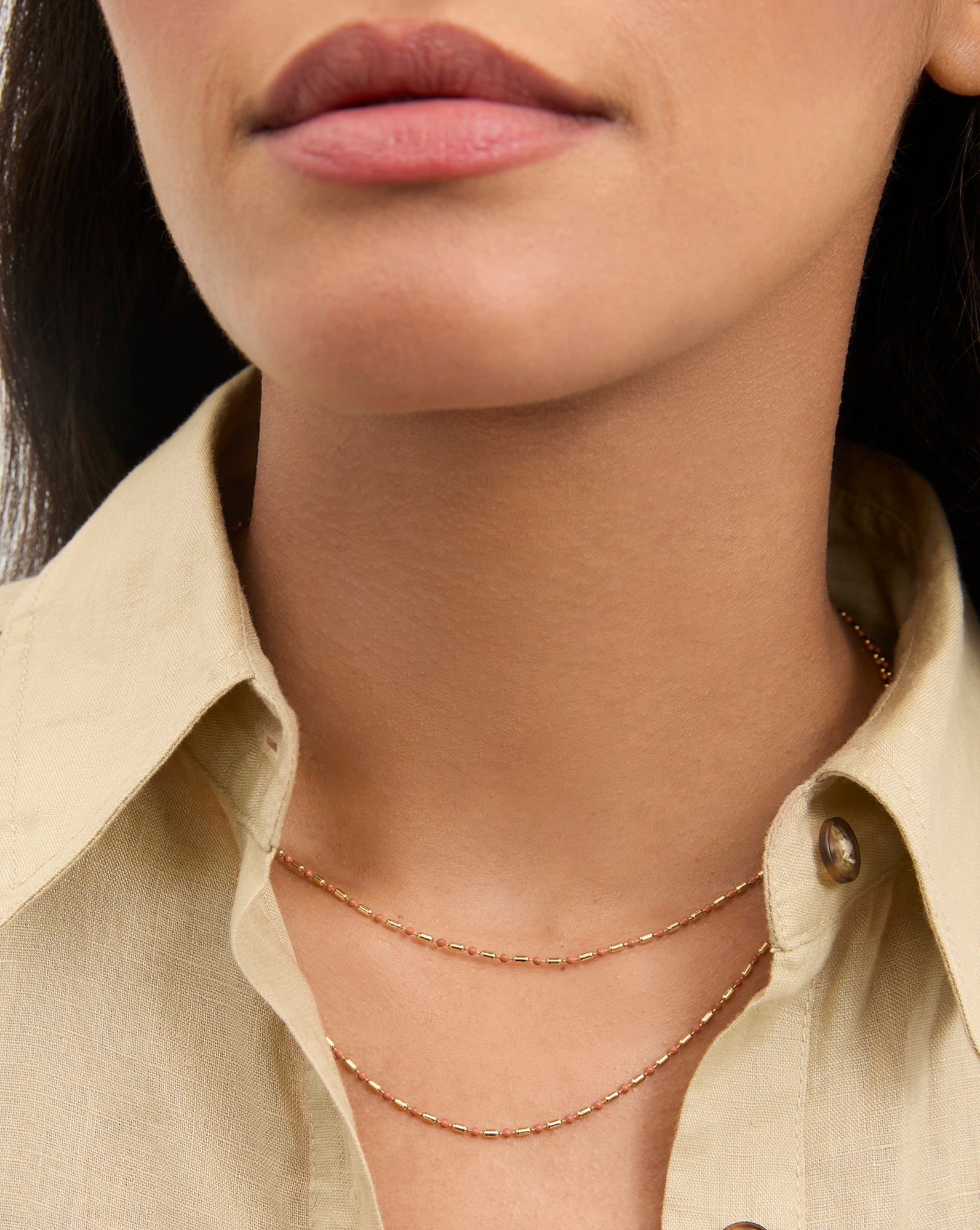 ENAMEL BEAD CHAIN NECKLACE - 6