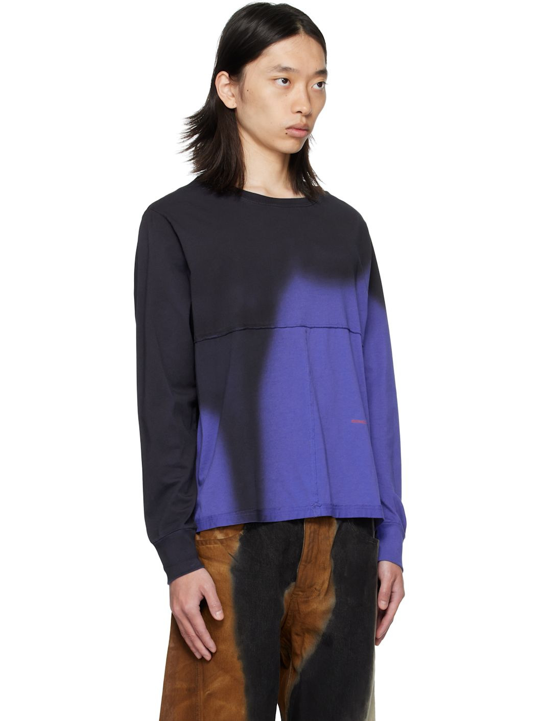 Black & Blue Lapped Long Sleeve T-shirt - 2