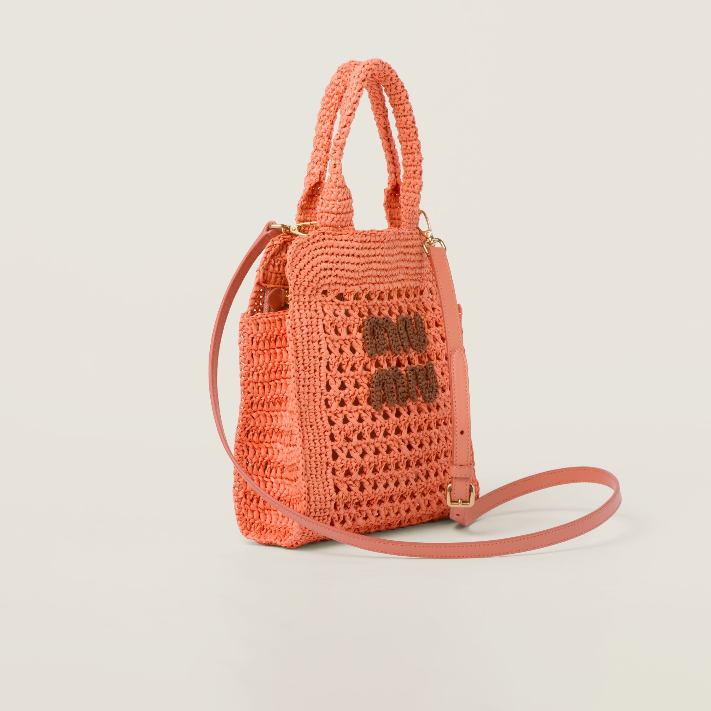 Raffia-effect crochet fabric tote bag - 2