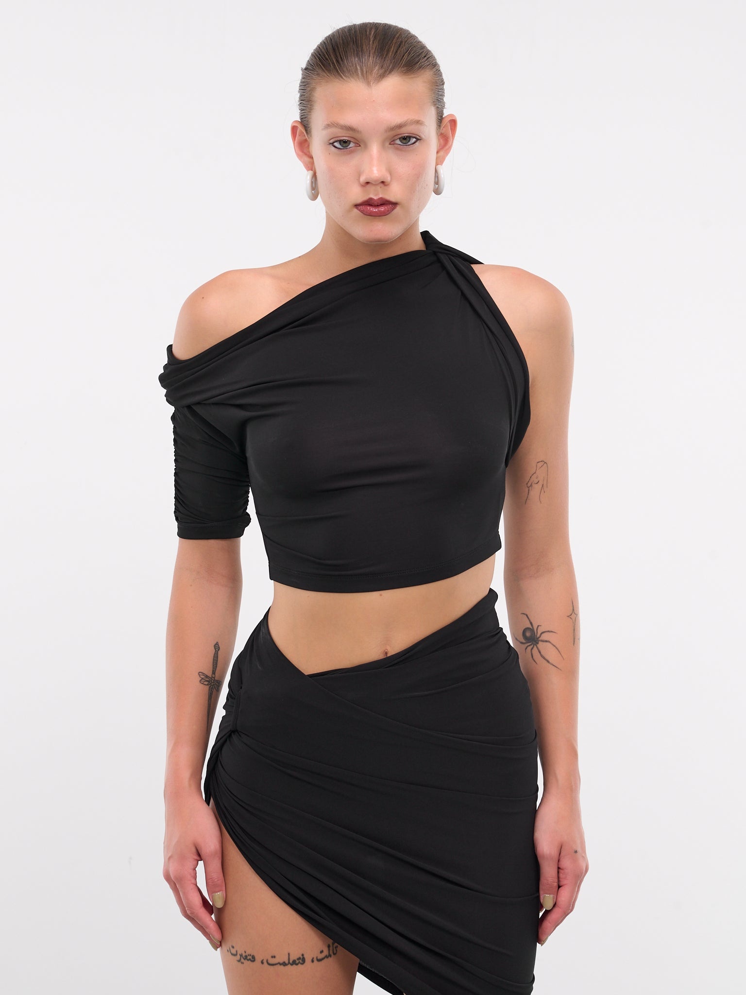 Jacquemus Le Haut Drapeado ジャージークロップドトップ Le Haut Drapeado jersey crop top in red - Jacquemus | Mytheresa