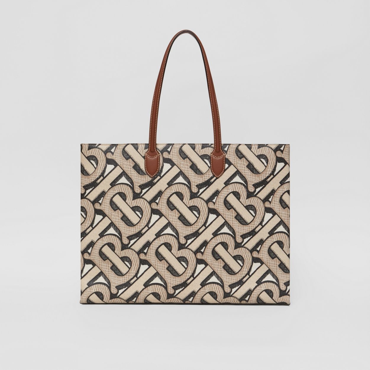 Monogram Print E-canvas Tote Bag - 10