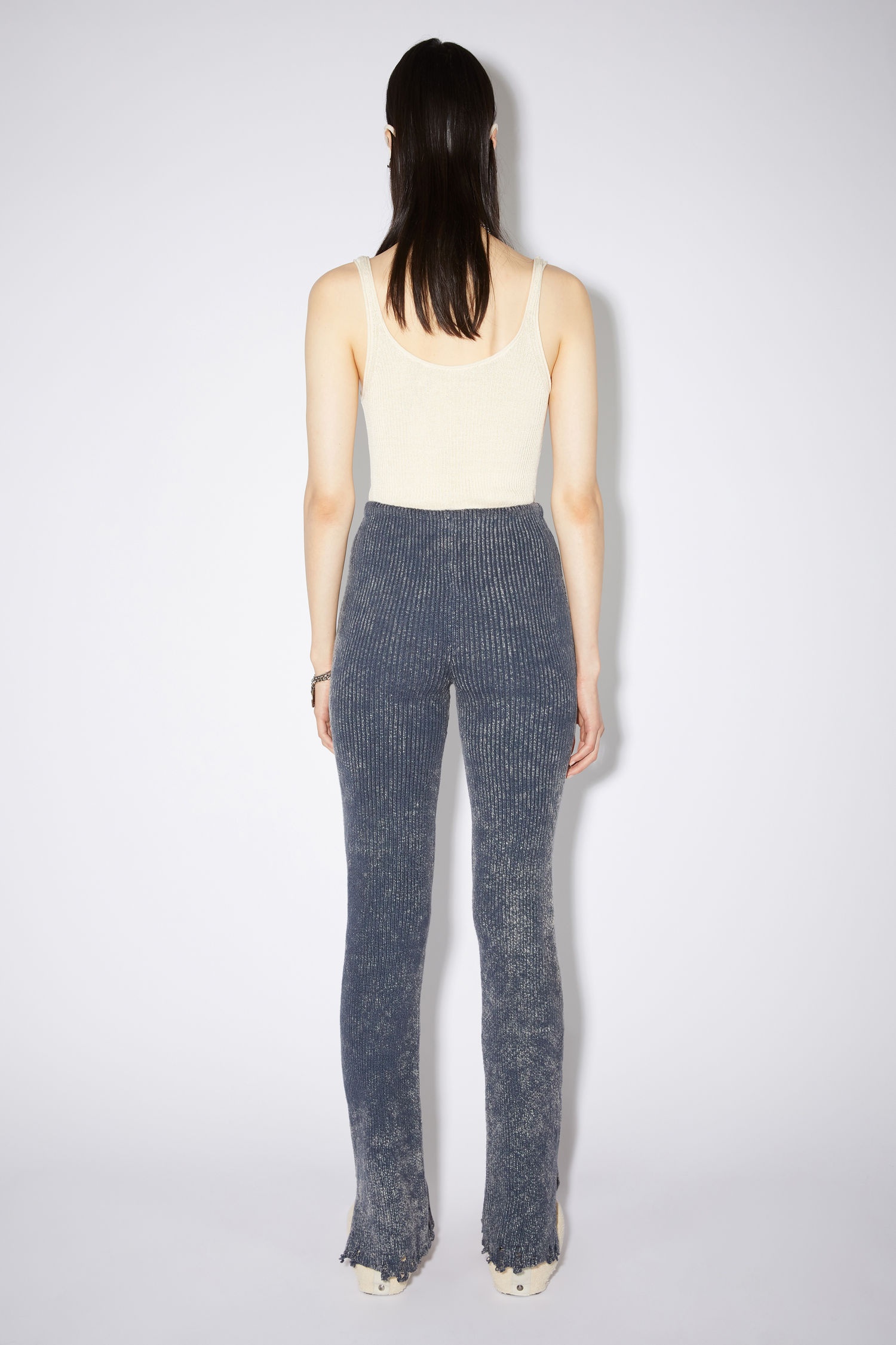 Slim knitted trousers - Navy - 3