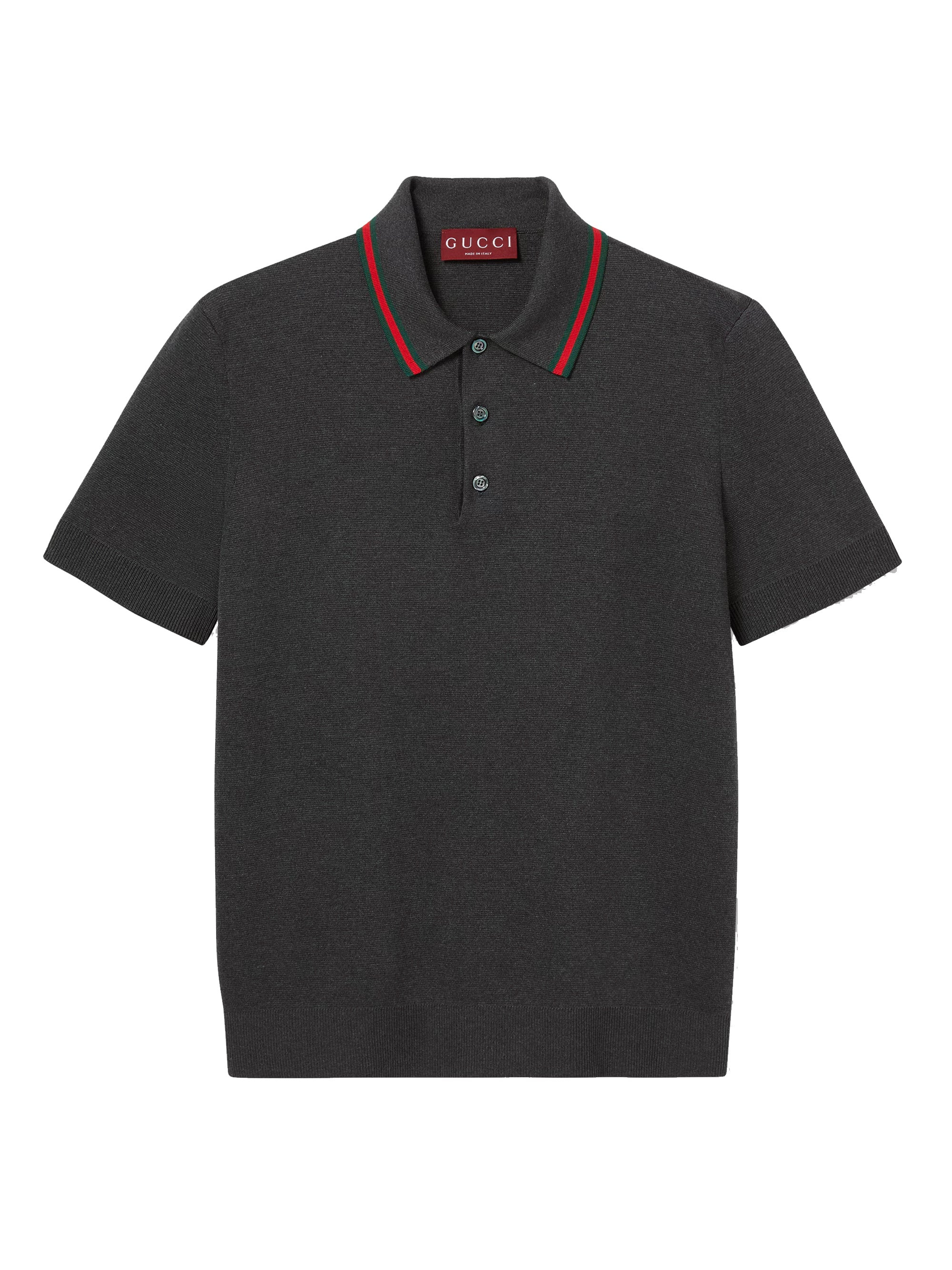 Gucci Men Silk Cotton Polo With Web - 1