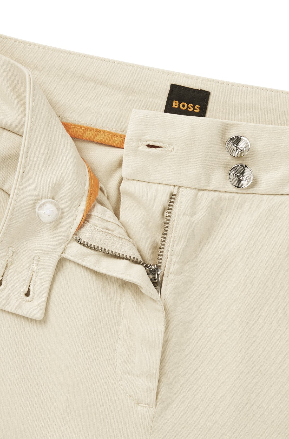 CASUAL CHINOS IN STRETCH-COTTON SATIN - 6