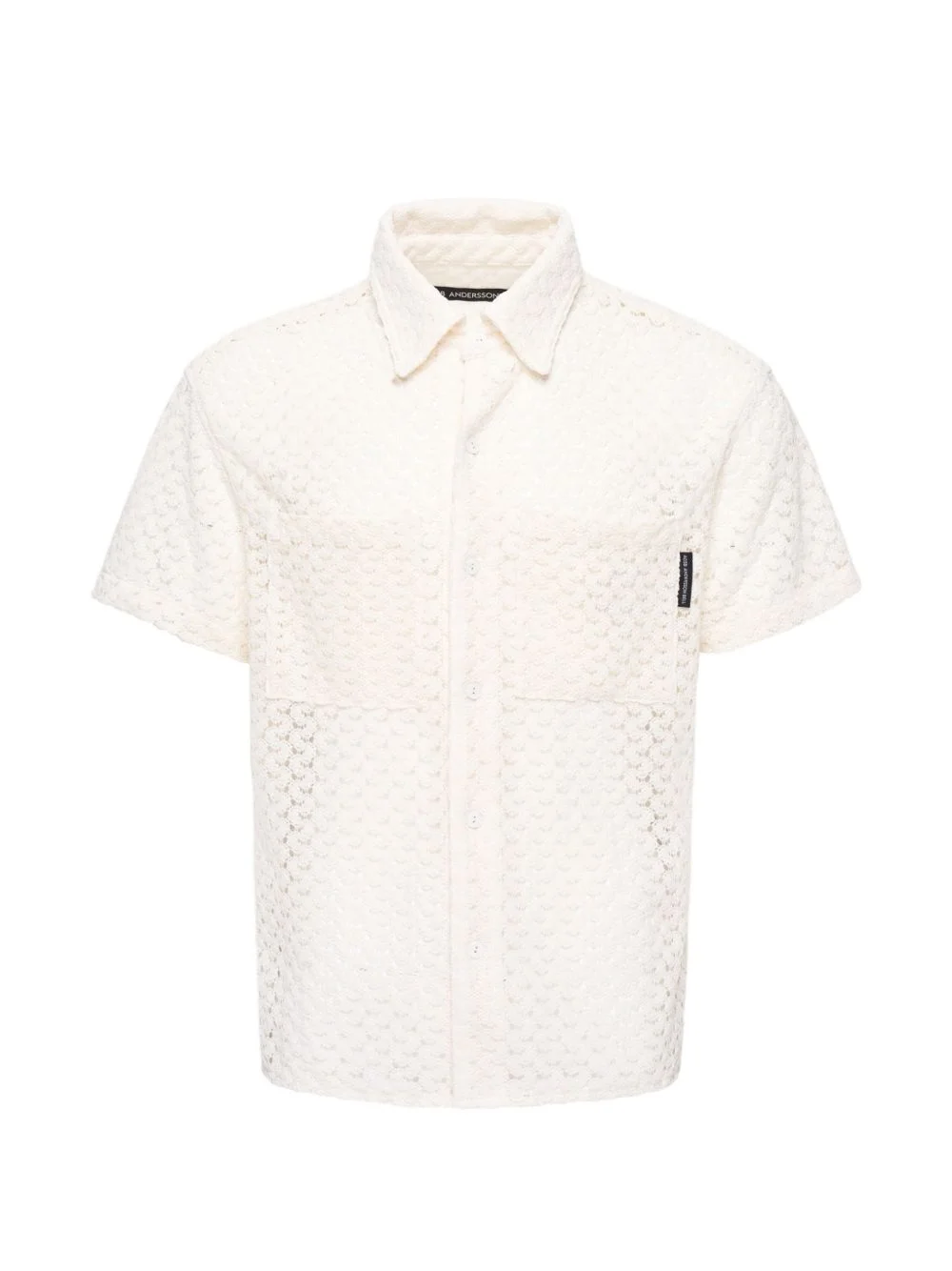 lace short-sleeve shirt - 1