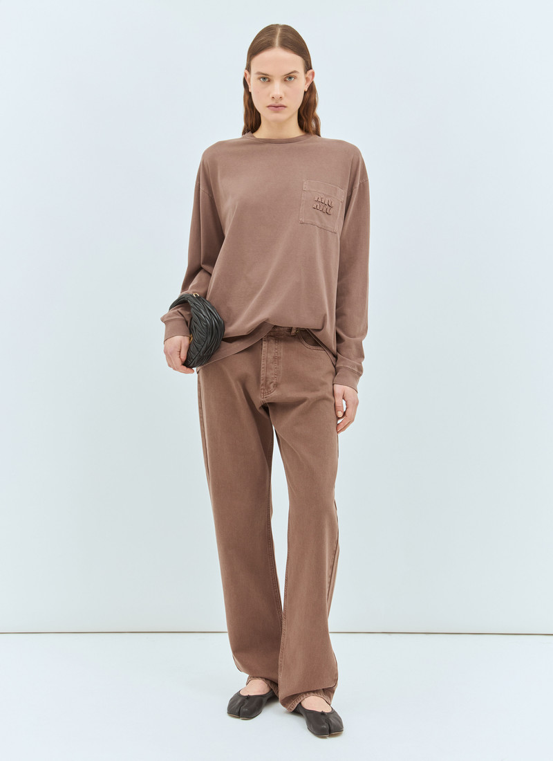 Miu Miu Long-Sleeve Logo T-Shirt outlook
